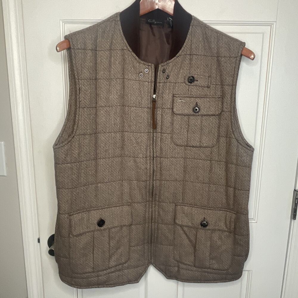A. Tiziano Men’s Tweed Wool Blend Vest Sz XL Lined Outdoor Preppy Riding Hunting